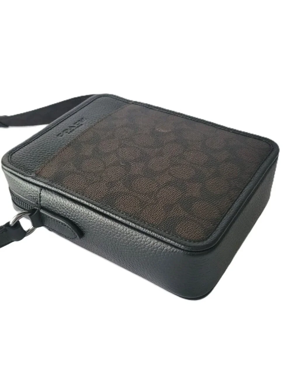 Coach CAT78 Sullivan Crossbody Signature Coated Canvas Leather Bag Walnut Black